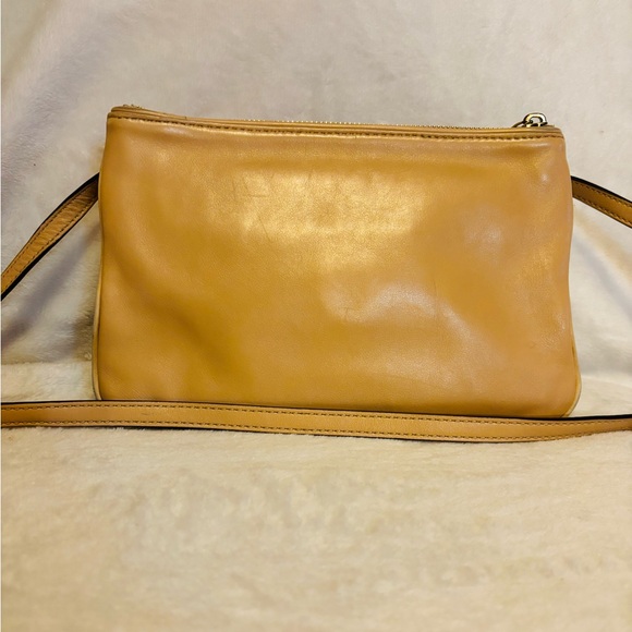 Tory Burch Priscilla Studded Tan Convertible Clutch Crossbody EUC - Picture 8 of 15